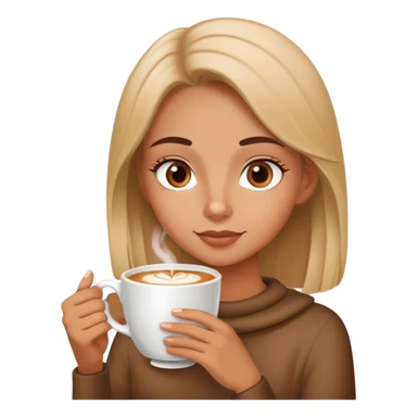 Create a girl who drinks cappuccino  sticker