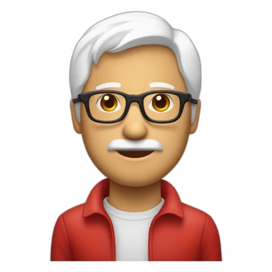 Cara Hombre blanco pelo canoso ,gafas rojas sticker