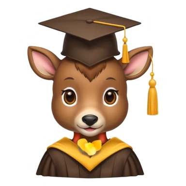 Deer wearing a graduation cap sticker