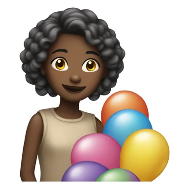 Girl with baloons sticker