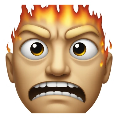 angry face with fire for eyes  sticker