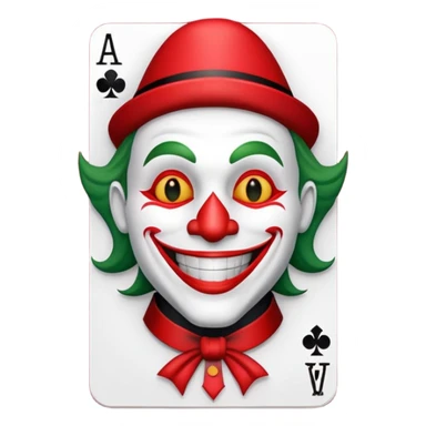 poker card with a jolly joker sticker
