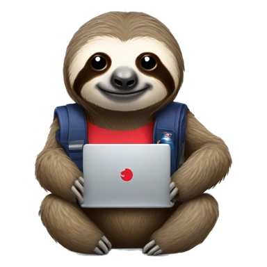 sloth with RedBull can and laptop sticker