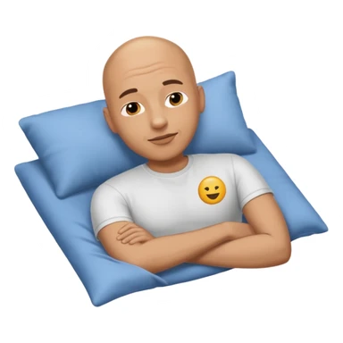 nap time laying down bald man with z emoji add shirt sticker