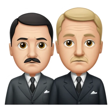 Adolf Hitler and mussolini of italy sticker