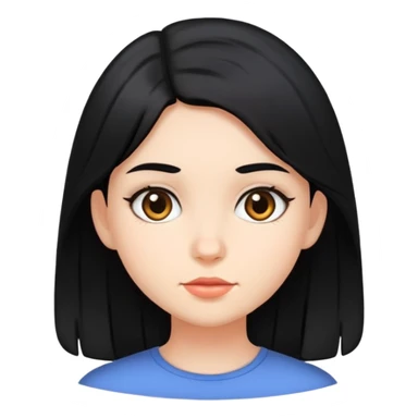 Girl with medium black hair  sticker