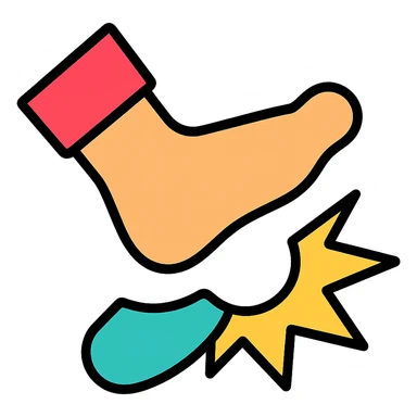 foot kicking icon sticker