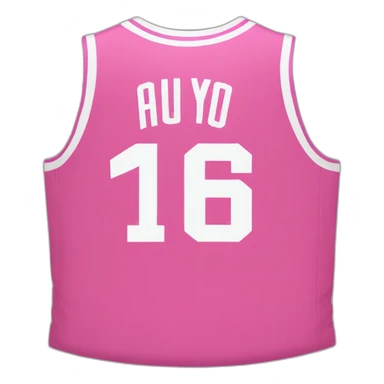 Maillot de basket rose avec le numéro 16 sticker