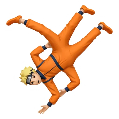 Naruto doing backflip sticker