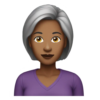 Headshot of African American Woman in Her 50s with straight hair wearing a purple shirt  sticker