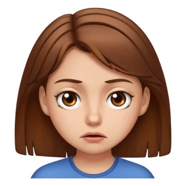 Very Disgusted emoji girl with brown hair sticker