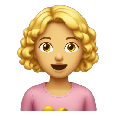 Fille qui mange sticker