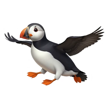 Puffin flying  sticker
