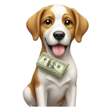 dog with money sticker