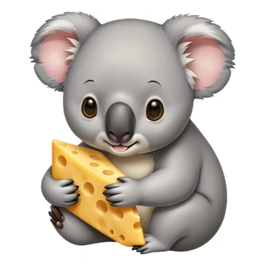 Koala eating cheese sticker