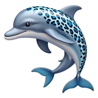 the dolphin emoji, but instead of blue skin it has leopard skin sticker