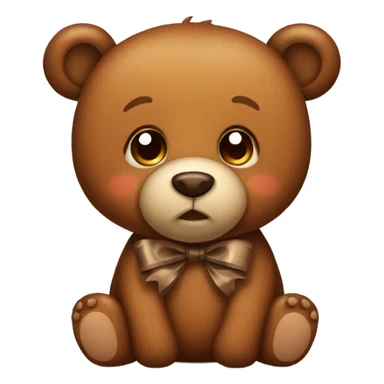 Cute brown bear with a bow sticker