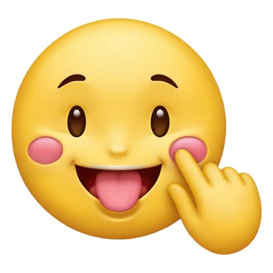 Emoji with tongue out eyes pinched closed with one hand doing the pinching emoji sticker