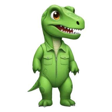 dinosaur in a jumpsuit sticker