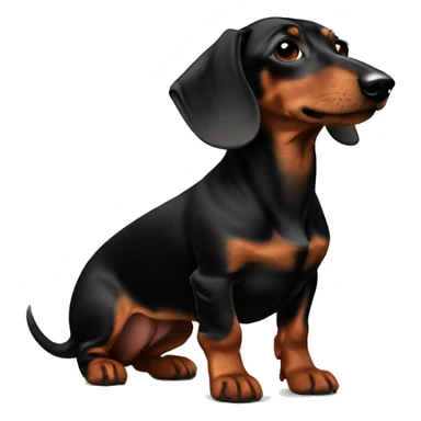 Standard Dachshund black and brown  sticker