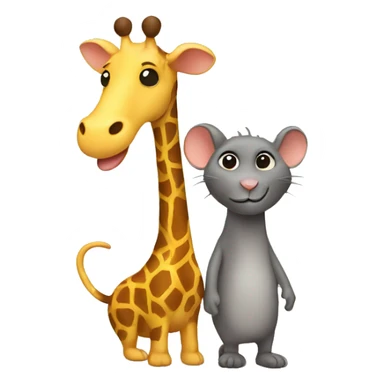Rat and giraffe best friends  sticker