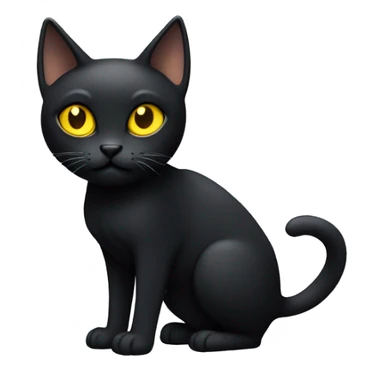 Pointed sleek black cat full body yellow eyes  sticker