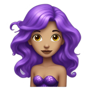beautiful radioactive mermaid with purple hair sticker