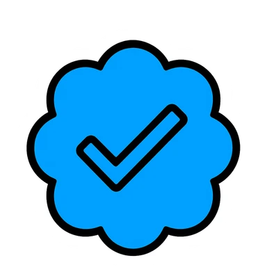 verified icon for social media, blue checkmark, clean and modern, simple, suitable for app icons sticker