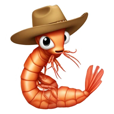 Shrimp with cowboy hat  sticker