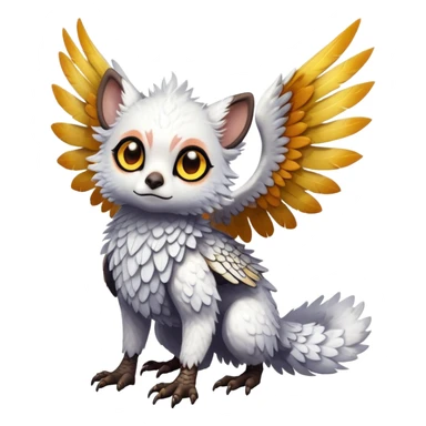 Exotic shiny rare epic cute Trico-creature, full body, with random markings sticker
