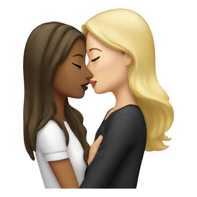 brunette woman kissing blonde woman sticker