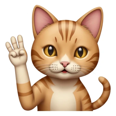 Stripped cat flipping off  sticker