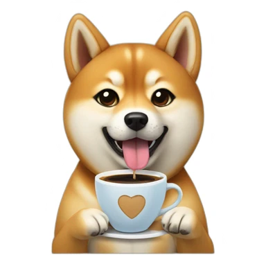 Shiba Inu with a coffee and waffle sticker