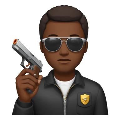 Smoking black guy with a glock in his on his other hand with some sunglasses  sticker