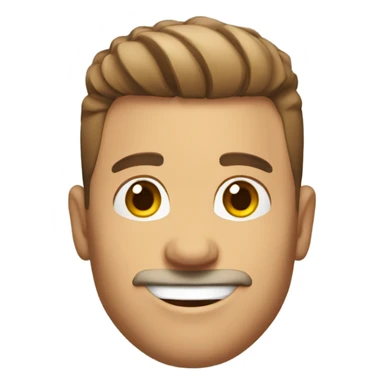 white smiling man with short brown low taper fade hair sticker