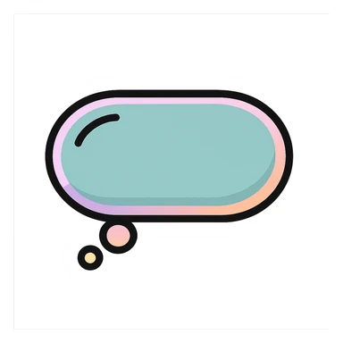 horizontally elongated thought bubble, icon-color-outlined style, well detailed, detailed shadows and highlights, thin clean contours, soft rounded shapes, pastel palette #98B5BC, #B5B3C1, #C9A3C9, #E4C0CA, #F7DCD1, #F7C0AA, modern Japanese pop art and sticker aesthetics, soft lighting, transparent background sticker