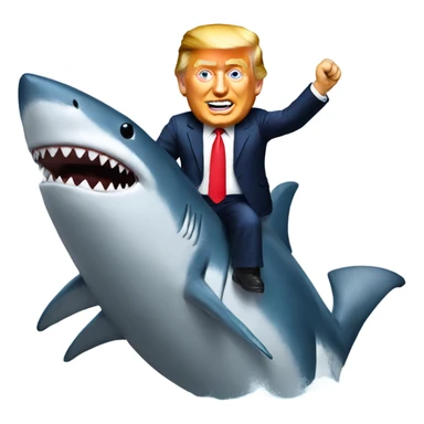 Trump riding shark sticker