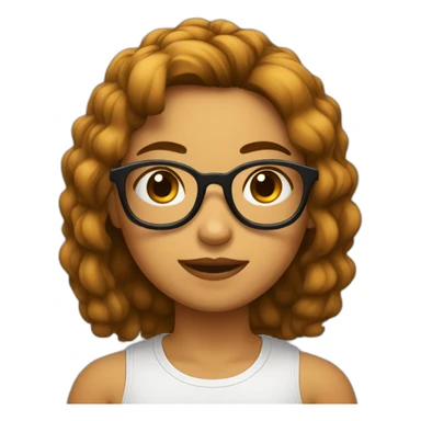 Chica pelo corto y marrón con gafas sticker