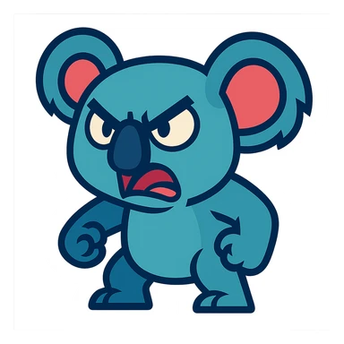angry koala in vibrant toon style sticker