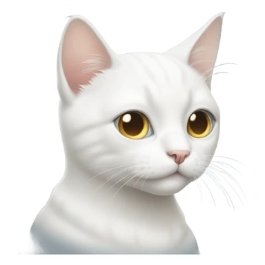 Blind with white eyes white cat cute sticker