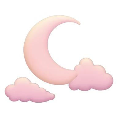 Crescent moon and light pink clouds sticker
