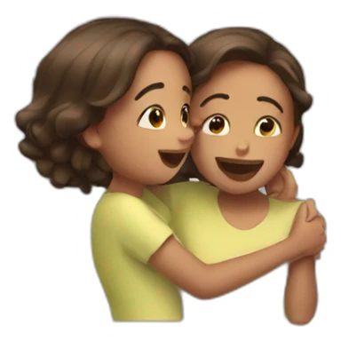 girl hugging mirror reflection sticker