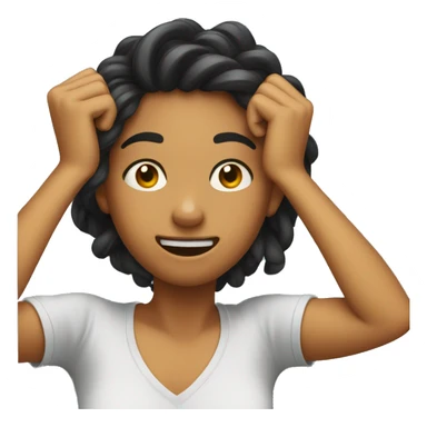 Girl pulling her hair sticker