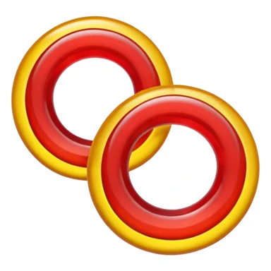 emoji de 2 gomitas en forma de aro una colo rojo y otra amarillo de muy gruesas muy muy sticker