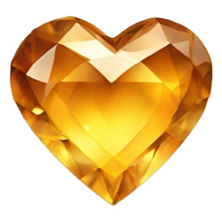Citrine heart gemstone sticker