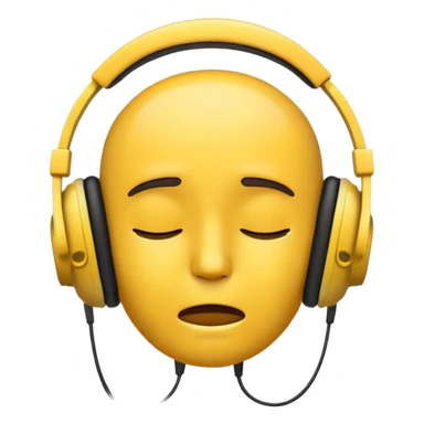 Emoji listening to music with sick face  sticker