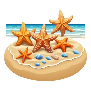 beach shore water sand seashells starfish sticker