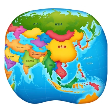 asia map sticker