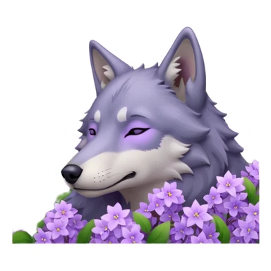 A wolf of winterfell from game of thrones sleeping under lilac stars sticker