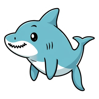A cute shark sticker sticker